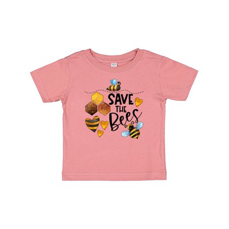 

Inktastic Save the Bees Cute Bees and Hearts Gift Baby Boy or Baby Girl T-Shirt