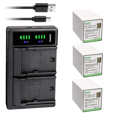 Kastar 3-Pack Battery and LTD2 USB Charger Compatible with Arlo A7 A-7a  A14 A-14a  308-50019-02  308-50034-01  1INR19/66-4 Battery  Arlo GO 2 ITE Security Camera (VML2030)  FBK1101 FBK1101-1SCNAS