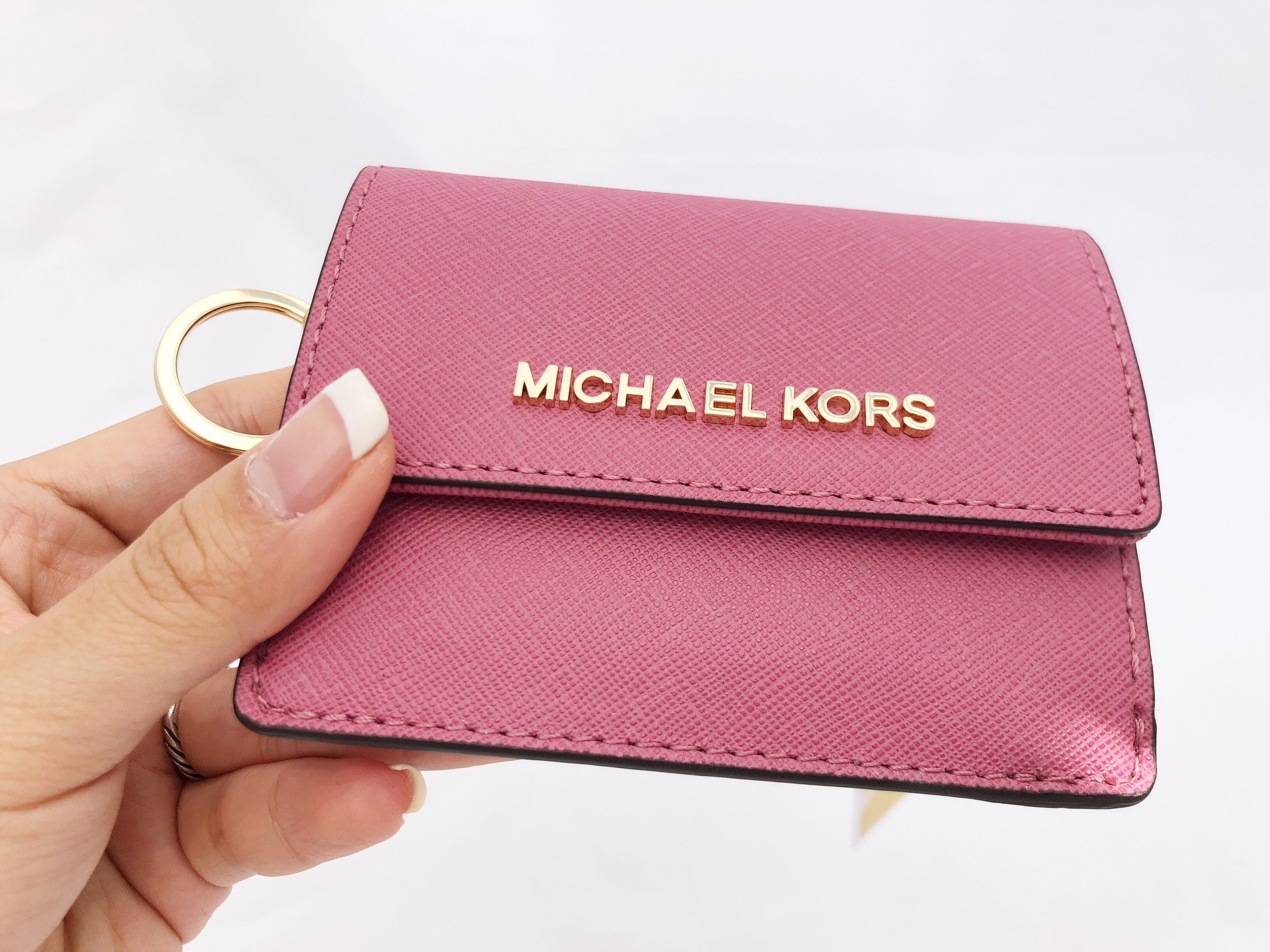 michael kors card case id key holder