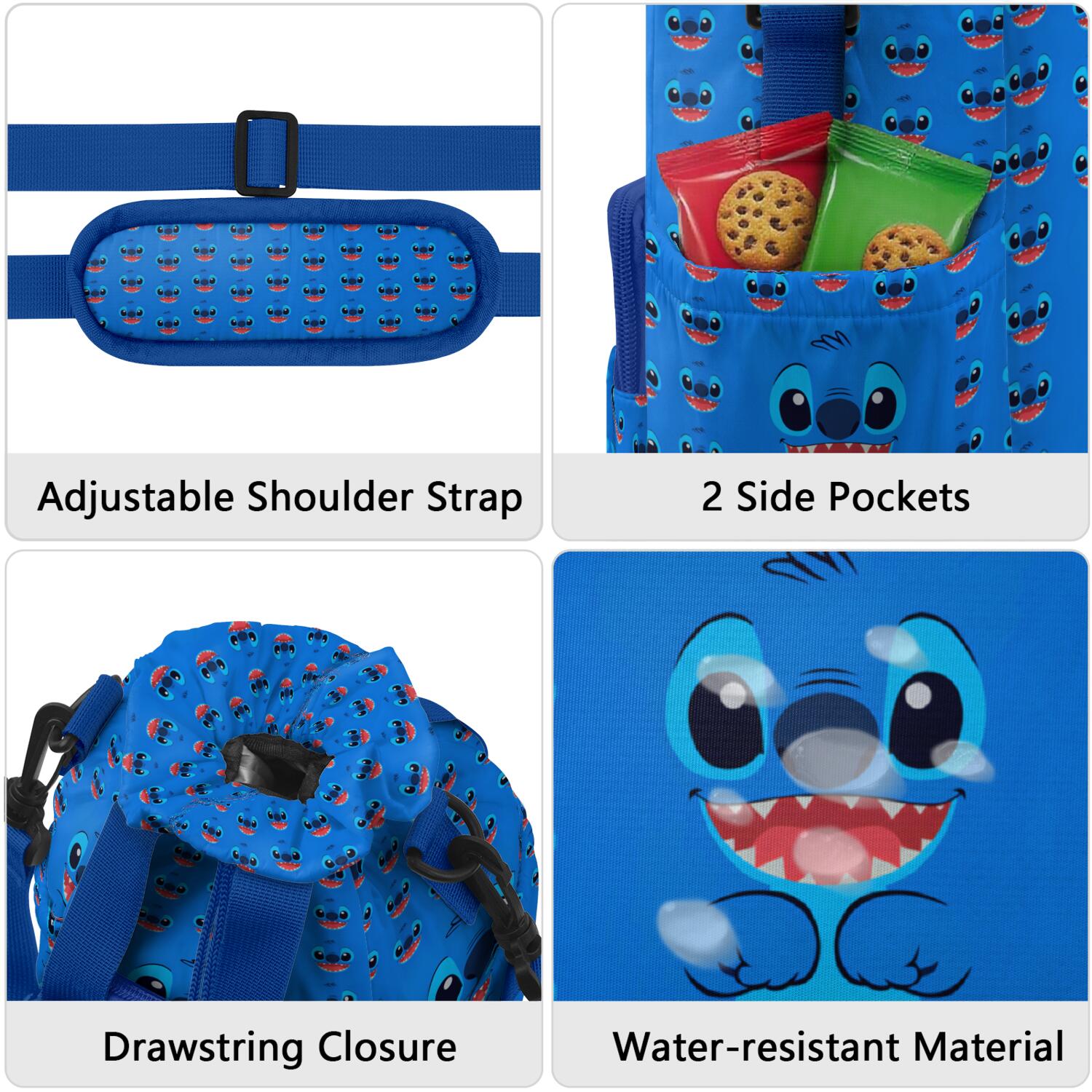 Insulated Cartoon Water Bottle Carrier Bag Sleeve with Strap Crossbody for 20/24/32/40oz Tumbler,Cartoon Movie Water Bottle Holder Sling Bag with Pocket Gifts for Women Men Adults