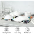 thumbnail image 7 of Skull and Rainbow Dish Drying Mat, Absorbent Microfiber Pad Protector For Kitchen Counter Top Mat Dish Drainboard 16x18in, 7 of 7