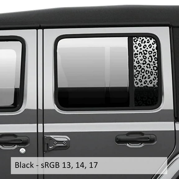Collectible Decals Leopard Print Pattern Side Window Vinyl Decal Set - Fits Jeep Wrangler JL 2018 /Fits Jeep Gladiator JT 2020 