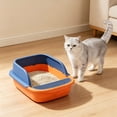thumbnail image 5 of HWRETIE Semi Enclosed High Sided Cat Litter Box Splash Proof Open Top Design Spacious Cat Toilet for Cats Under 10 Pounds Easy Clean Indoor Litter Tray, 5 of 6