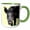 Green/White, variant on 3drose, Boar Making Eye Contact Vector Art, 11oz Two-tone Yellow Mug