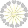 thumbnail image 2 of Glitter Heart Cupcake Toppers, 50Pcs Love Valentine's Day Food Picks Cake Decorations for Wedding Bridal Birthday Party Baby Shower, 2 of 7