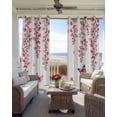thumbnail image 3 of Butterfly Flower Blackout Curtains 54 Inch Length 2 Panels Set for Living Room Bedroom, Watercolor Farmhouse Country Pink Floral Room Darkening Window Curtains Thermal Black Out Curtain 52"x54", 3 of 8