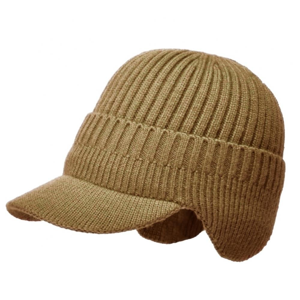 women's winter hat with brim and ear flaps