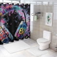 thumbnail image 7 of Music Shower Curtain Graffiti DJ Music Headphone Boys Shower Curtain Polyester Fabric Bathroom Decor  , various specifications (including hooks), 7 of 7