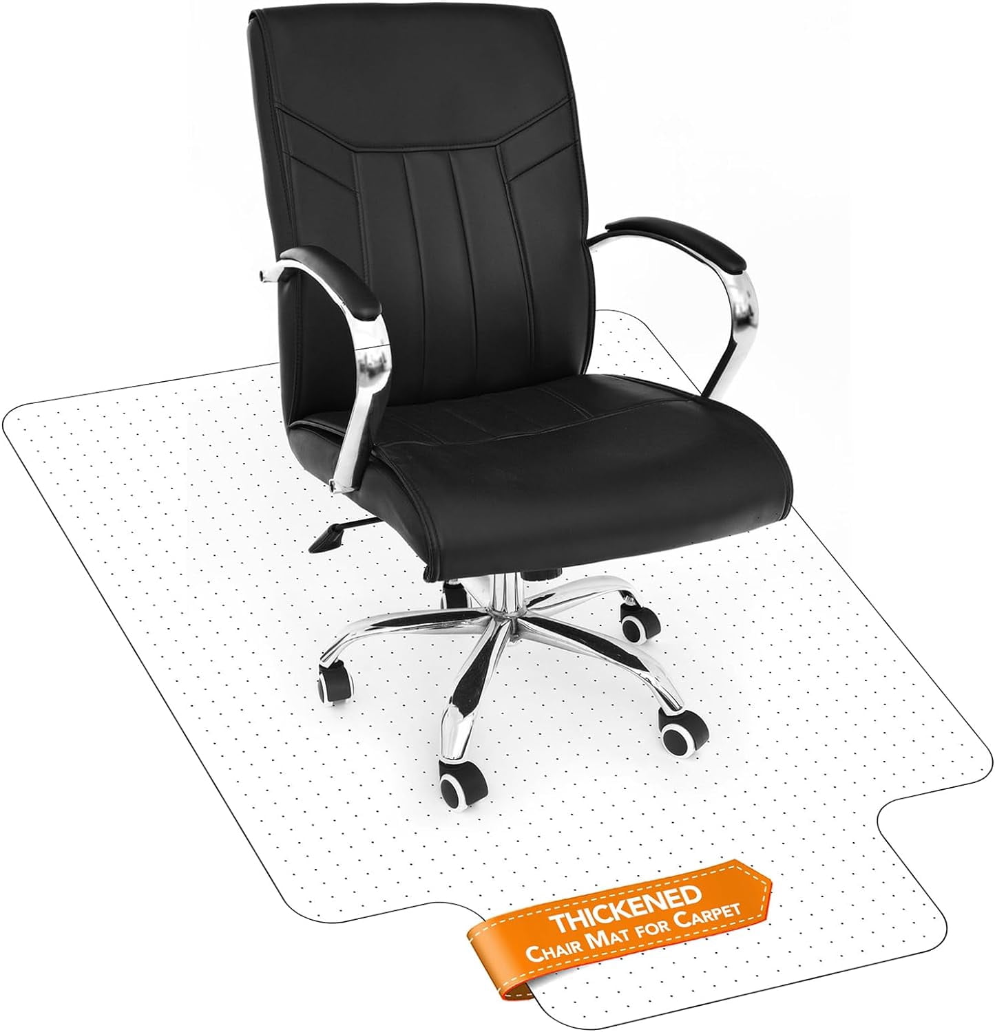 Yescom 2-Pack PVC Chair Mats For Carpet - 60x46 Inch Transparent Floor Protectors - View #2