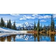 thumbnail image 2 of Broom, Michael 32x18 Gold Ornate Wood Framed with Double Matting Museum Art Print Titled - Mt. Rainier Vista, 2 of 4