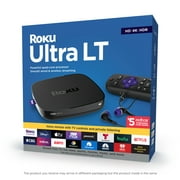 Roku Ultra LT 2019 HD/4K/HDR Streaming Device with Ethernet Port and Roku Voice Remote with Headphone Jack, includes Headphones