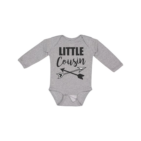 Inktastic Little Cousin with Arrows Boys or Girls Long Sleeve Baby Bodysuit