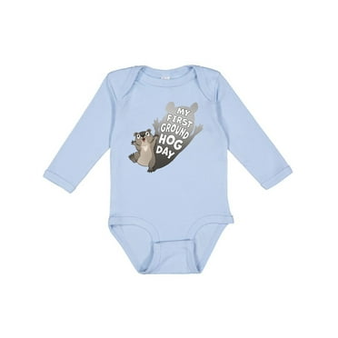 Inktastic My First Groundhog Day Cute Baby Boys or Girls Long Sleeve Baby Bodysuit