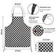 thumbnail image 3 of Black White Checkered Pattern Apron-Garden Aprons for Women with Pockets-Cotton Linen Waterproof Kitchen Cooking Gardening Aprons Adjustable for Kitchen,Cooking,BBQ and Salon 33x27 Inch, 3 of 7