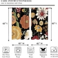 thumbnail image 3 of Boho Floral Window Curtains Black Bohemian Flower Botanical Rod Pocket Mid Century Modern Abstract Leaves Curtain Drapes Herb Curtains for Bedroom Living Room Treatment 2 Panels 42Wx63H Inch, 3 of 6