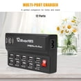 thumbnail image 3 of Cargador De Estación De Carga Con Adaptador De Corriente De 12 Puertos USB Hub 12A, Carga Rápida, Hub De Carga USB Fácil, Carga Segura, Amplia Compatibilidad Para Viajes En Casa, 3 of 7
