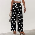 thumbnail image 5 of Petite Wide Leg Pants for Women Summer Palazzo Lounge Pants High Waist Boho Flowy Beach Vacation Trousers,XL, 5 of 6