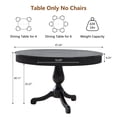 thumbnail image 2 of Wirrytor Round 4-Person Dining Table Kitchen Table with Round Tabletop & Curved Trestle Legs for Kitchen Black, Place Dining Table, Bistro, 2 of 7