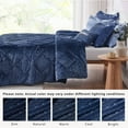 thumbnail image 5 of Regency Heights Full/Queen Size Comforter Sets, Velvet Bedding Comforter Set for All Seasons, Navy Bedding Set with Decor Pillow, 4-Piece, 5 of 10