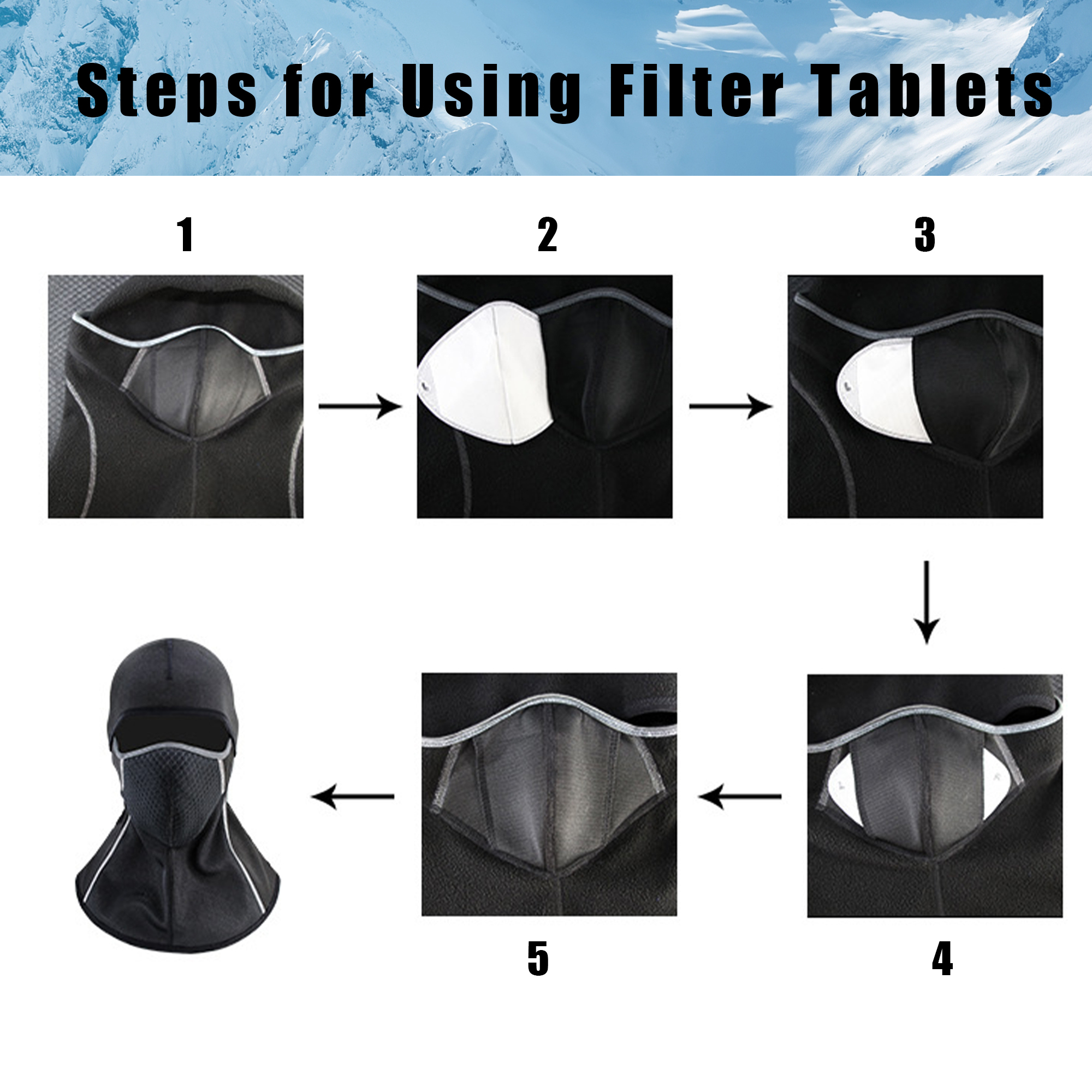 Balaclava Face Mask Ski Mask for Men Women Full Cover Mask for Outdoor Activities Black