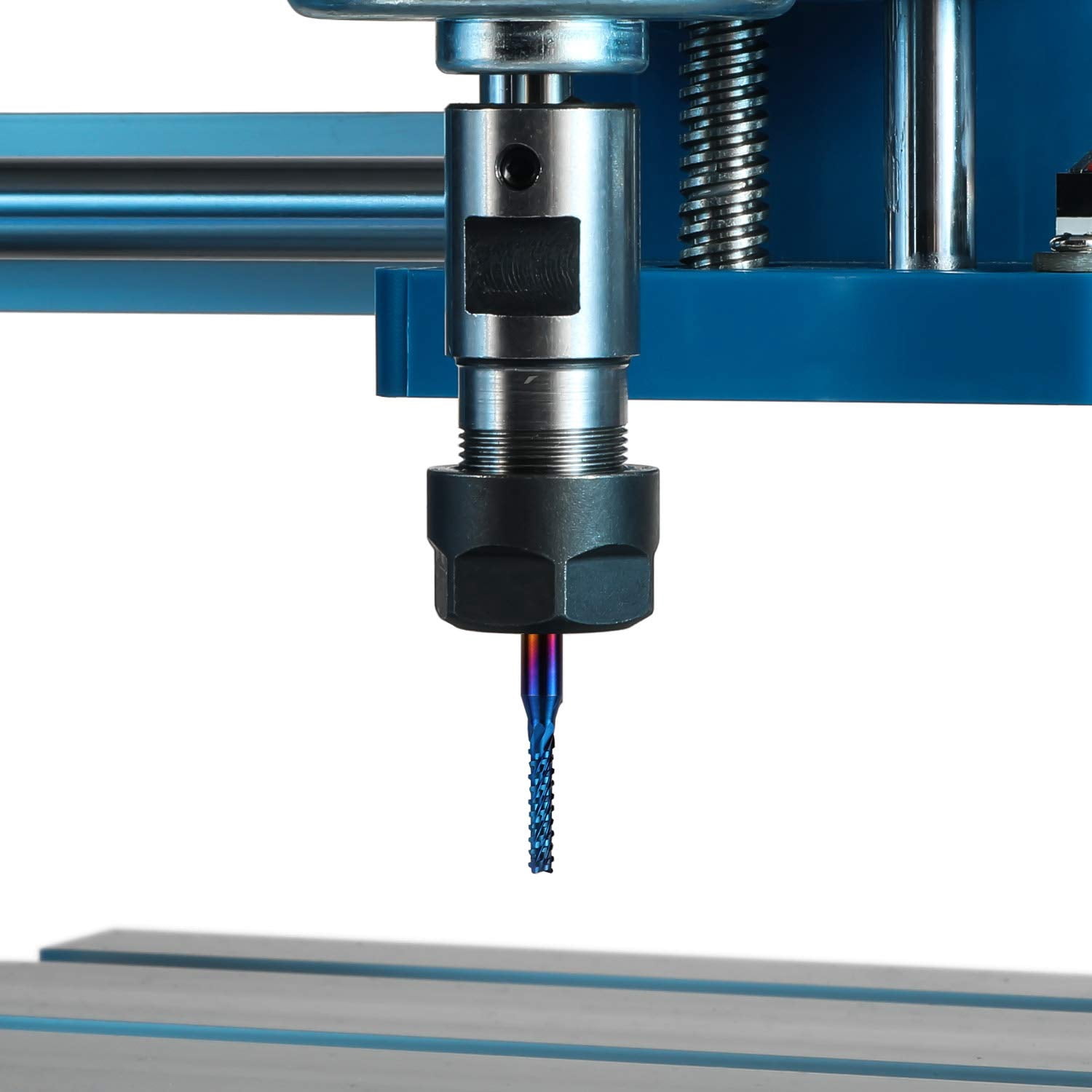 SainSmart Genmitsu 40pcs End Mills CNC Router Bits, 1/8" Shank CNC Cutter Milling Carving Bit Set Including 2-Flute Flat Nose & Ball Nose End Mill, Nano Blue Coat & Titanium Coat CNC Bits, MC40A