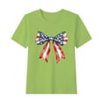 thumbnail image 3 of Jinhomg Girls Patriotic T Shirt 4th of July America Flag Graphic Tees Toddler Kids Comfy Short Sleeve Crew Neck Holiday Tops 2025 Party Wear Green 7 Years, 3 of 5