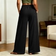 thumbnail image 5 of Qodauz Wide Leg Sweatpants Women Pleated Baggy Casual Pants Button Elastic Waisted Athletic Pant S-2XL, 5 of 7