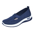 thumbnail image 2 of Slip-On Walking Shoes for Women, Lightweight Knit Upper with Memory Foam Insole, Comfortable Athletic Shoes for Errands & Travel Navy 41, 2 of 6
