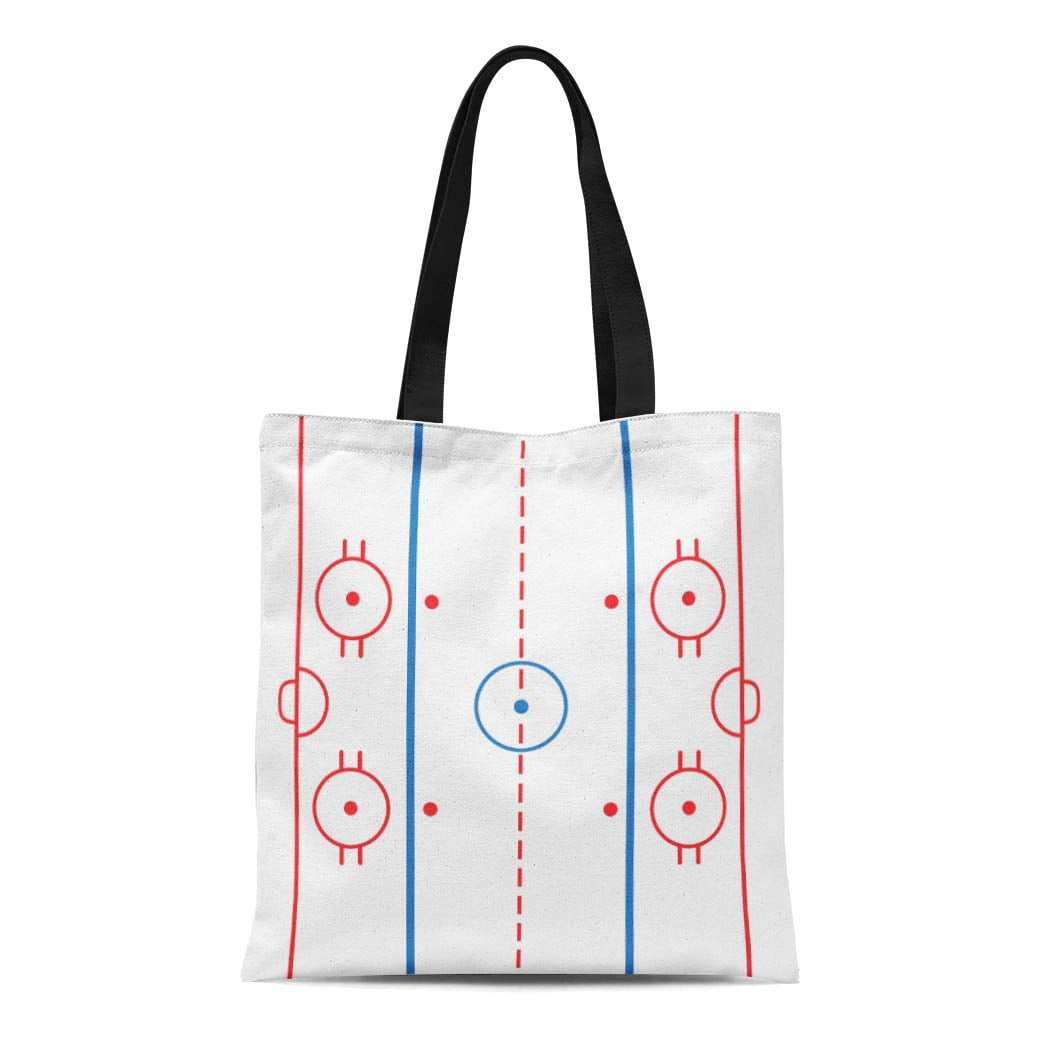 SIDONKU Canvas Tote Bag Line Ice Hockey Rink Markings Jaakiekko Sports