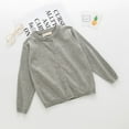 thumbnail image 2 of OUSITAID Little Girls Cute Crew Neck Long Sleeve Button-Down Solid Cotton Fine Knit Cardigan Sweaters, 2 of 7