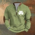 thumbnail image 2 of Penkiiy Día de San Patricio de hombre 1/4 Sweatshirt de cuello cremallera Shamrock Camisa irlandesa de manga larga S Multicolor, 2 of 5