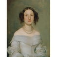 thumbnail image 2 of Johann Baptist Reiter 15x18 Black Ornate Wood Framed Double Matted Museum Art Print Titled - Lady in Light Blue Dress (1840), 2 of 5