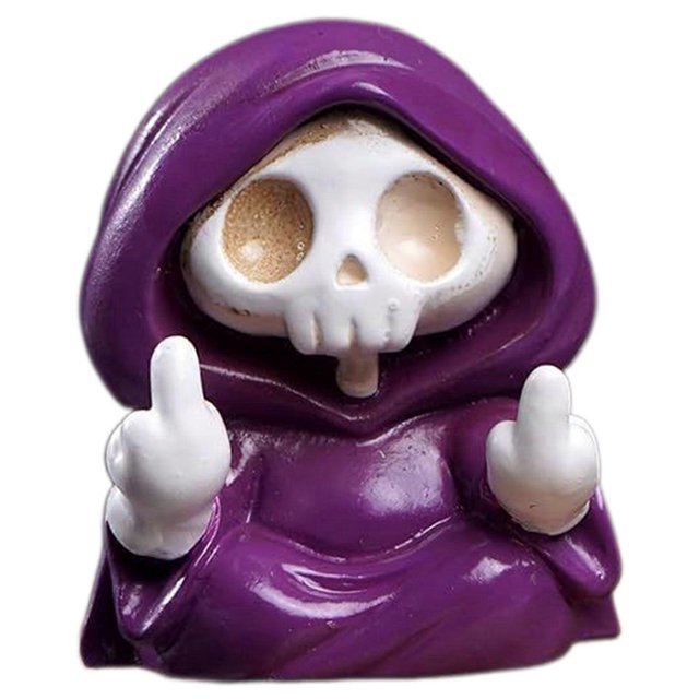 Skull Grim Reaper Statue, Halloween Walking Dog Ghost Statue, Cute Halloween Tabletop Figurines Ornament