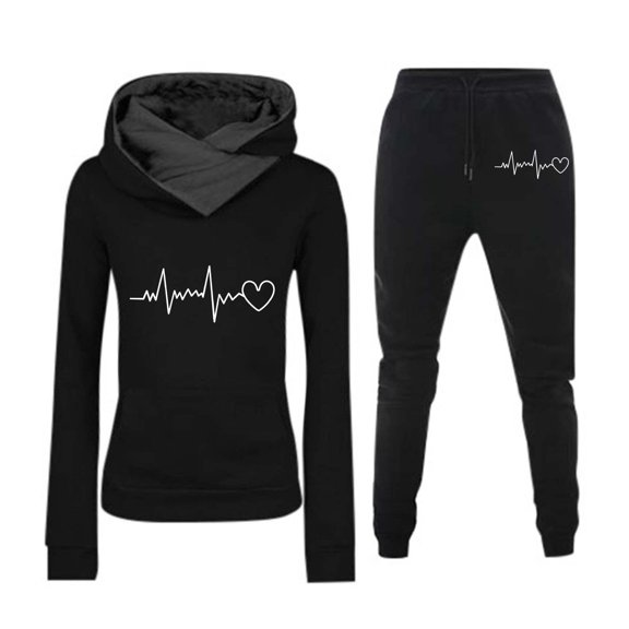 Women's Casual Hooded Sweatshirt And Jogger Set Long Sleeve Sportswear Comfortable Fitness Outfit For Everyday Wear