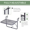 thumbnail image 4 of Outsunny Adjustable Balcony Hanging Railing Table, Metal Mounting Mini Wall Desk, Outdoor Flower Stand Serving Table, Grey, 1 Count, 4 of 10