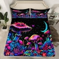 thumbnail image 2 of Gothic Mushroom Bed&nbsp;Sheets&nbsp;Set Hippie Graffiti Art Sheet&nbsp;Set King,Galaxy Moon Sheets Goth Bedding&nbsp;Set Rainbow Stars Butterfly Room Decor, 2 of 4