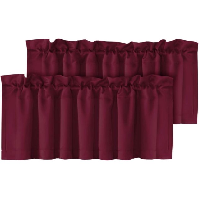 Cortinas opacas de 2 paneles para ventanas de cocina, baño, sala de estar y dormitorio, con privacidad, decorativas, con bolsillo para barra, cortas.