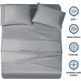 thumbnail image 3 of Shunjie.Home Bed Sheets Set 4 Pieces, 600 TC 100% Egyptian Cotton Bed Sheets, Breathable, Soft & Silky Sateen Weave Fits Mattress 8" Up to 18" Deep Pocket (Grey, California King), 3 of 8