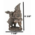 thumbnail image 2 of Whimsical Mr Gnome Dancing With Hare Rabbit Fairy Garden Figurine Decor Accent, 2 of 9