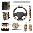 thumbnail image 4 of XYZCANDO Spotted Highland Cow Car Seat Cover Keychain Lipstick Cover Center Mirror Cover Car Trash Can Coasters Steering Wheel Cover Seat Belt Cover Universal Car Accessories Decoration, 4 of 5