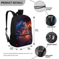 thumbnail image 3 of Uorisanigo Flaming Wolf School Backpack Kids with Insulated Lunch Bag Stationery Pen Case Water Bottle Sleeve 4 in 1 Large Elementary School Bag Travel Outdoor Daypack, 3 of 7