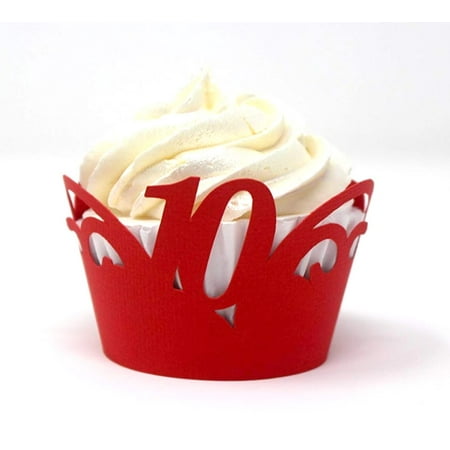 All About Details 10 Cupcake Wrappers,12pcs (Red)