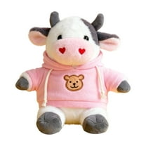 YATAV Adorable Cow Stuffed Animal with Heart Nose - Pocket-Sized Play - Collectable Fun - Everlasting Companion - Birthday Holiday Gifts 9 Inches(O)