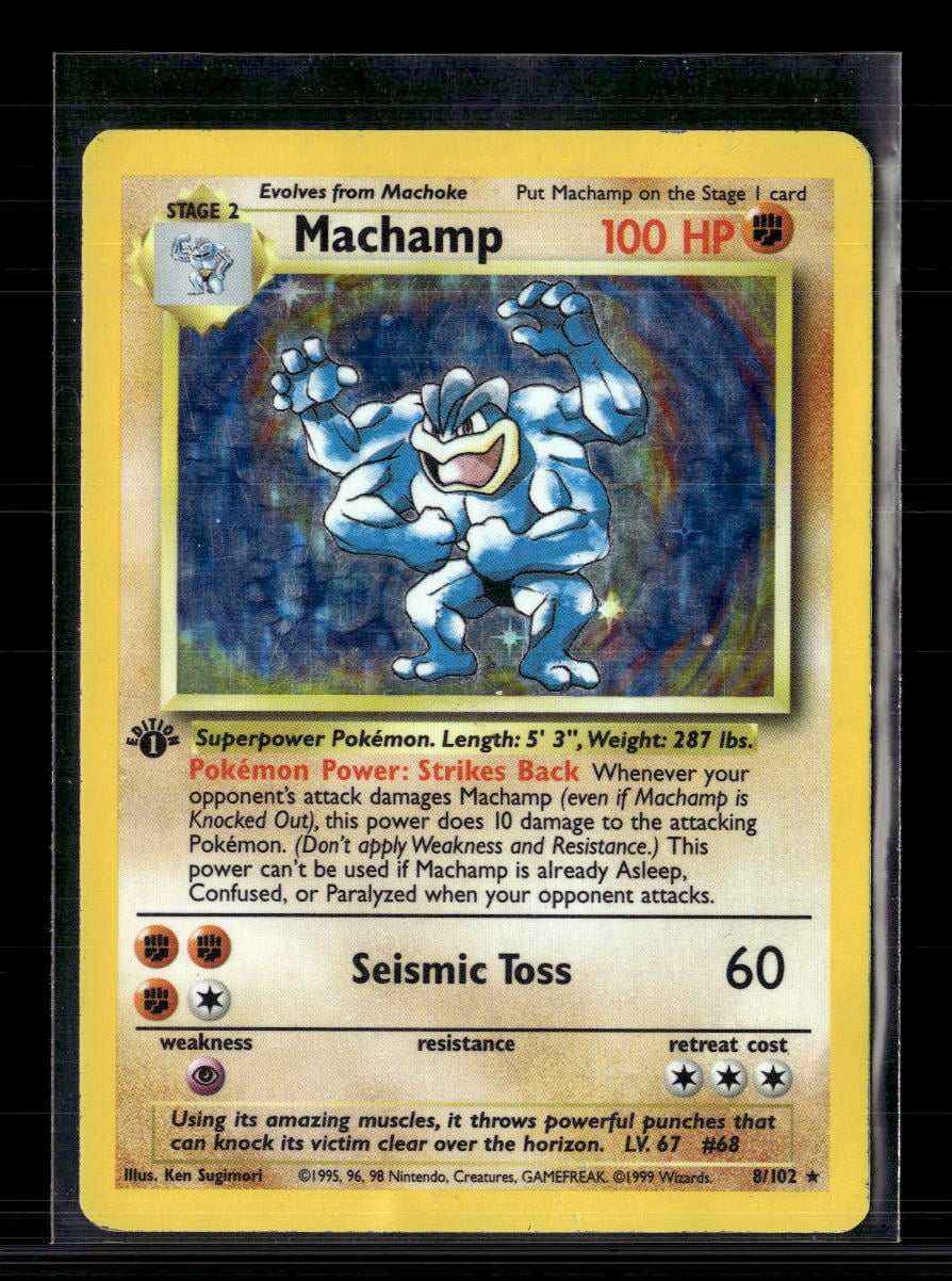 1999 Base Set Machamp Holo Rare 1st Edition #8/102 - Walmart.com