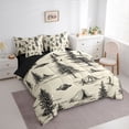 thumbnail image 4 of Manfei Kids Jungle Adventure Twin Bedding Sets 7-Piece, Cartoon Mystic Spaceship Bedding Comforter Set, Pebble Grey Pine Tree Reversible Sheet Sets, Luxury Bedroom Decor, 4 of 8