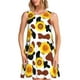 thumbnail image 1 of Fotbe Cow Print Sunflower Vestido de Verano sin Mangas para Mujer – Vestido Midi Línea A, Estilo Camiseta Floral, Vestido Playero Casual y Fluido, 1 of 7