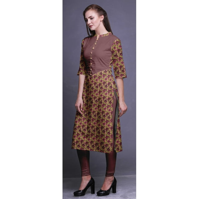Bimba Women Straight Kurta Button Down PrintedKurtiSummer Wear Kurta