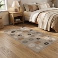 thumbnail image 2 of ODIKA 5'x7' Beige Brown Geometric Pattern Decor Washable Area Rug Modern Abstract Shapes with Natural Flair for Guest Room, Lounge, Apartment, Non-Slip Low Profile, Stain Resistant, 2 of 7