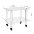 thumbnail image 2 of TOOL1SHOoo 2-Tier Rolling Under Desk Printer Cart Machine Stand Storage Rack Freestanding Acrylic Printer Stand, 2 of 11