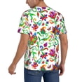 thumbnail image 2 of Zufioo Paisley Print Men's Baseball Short Sleeve, Moisture Wicking Button-Down Hip Hop Tee-Large, 2 of 7